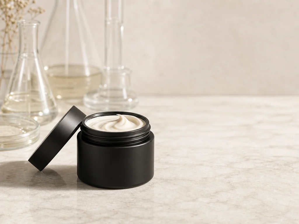 Macro skincare cream product texture